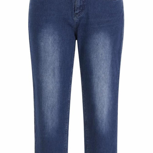 Jeanetic Womens Blue Cotton Straight Jeans Size 38 in Regular Zip