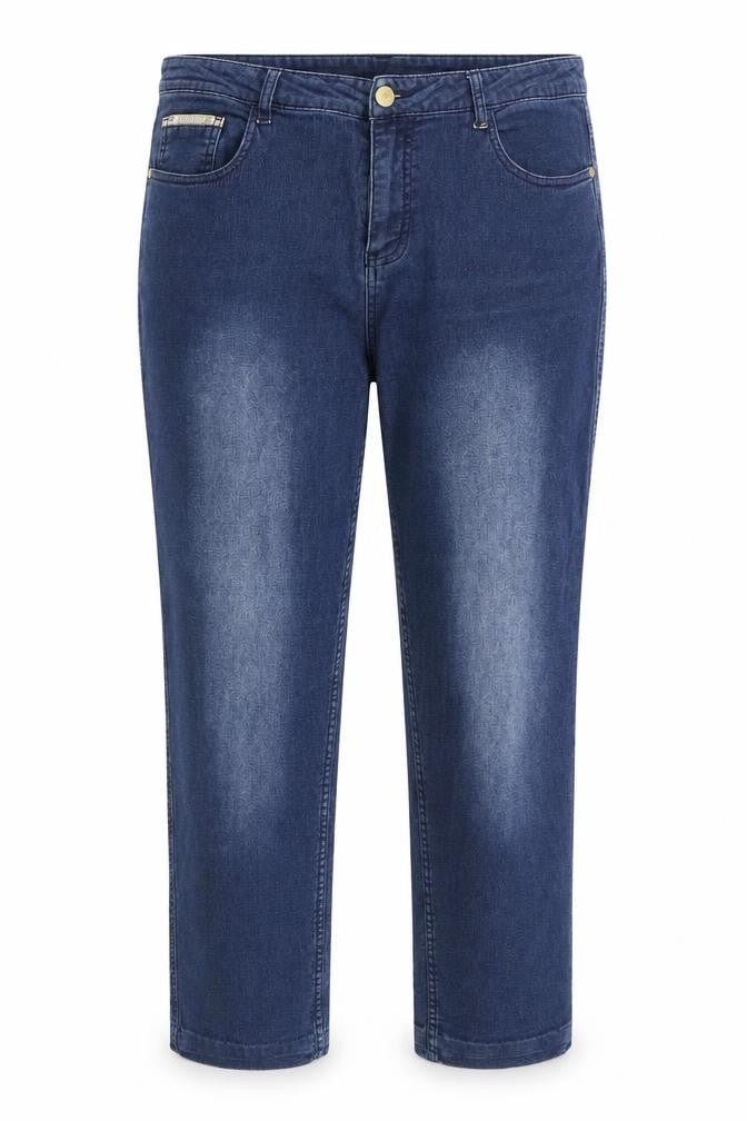 Jeanetic Womens Blue Cotton Straight Jeans Size 38 in Regular Zip