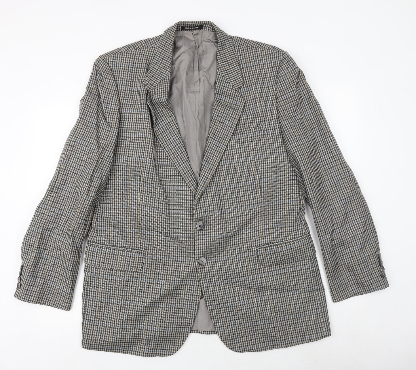 St Michael Mens Multicoloured Geometric Wool Jacket Blazer Size 42 Regular