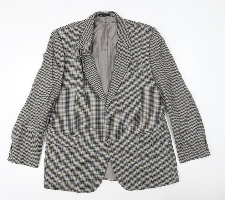 St Michael Mens Multicoloured Geometric Wool Jacket Blazer Size 42 Regular