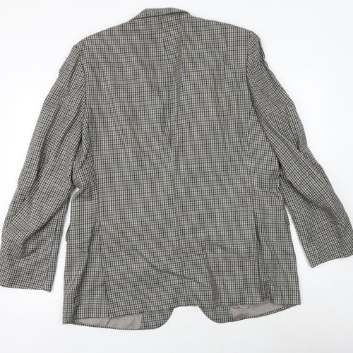 St Michael Mens Multicoloured Geometric Wool Jacket Blazer Size 42 Regular