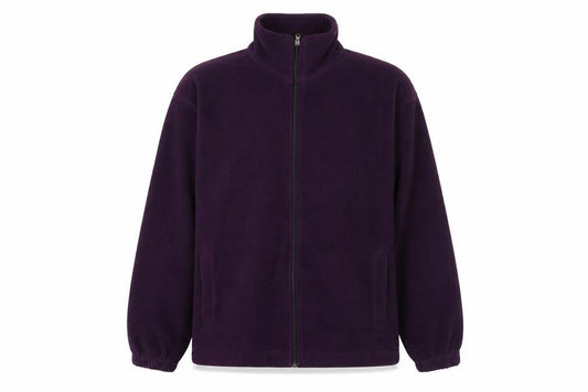 Front view of Johnwan women’s purple jacket, size M, zip
