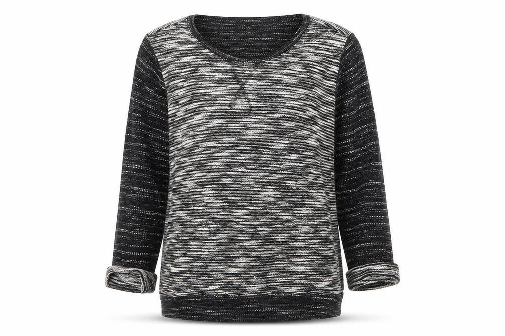 Front view of H&M women’s grey round neck polyester jumper, size S