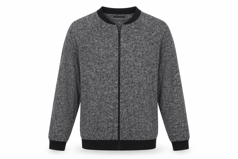 ASOS Mens Grey Round Neck Polyester Full Zip Jumper Size L Long Sleeve Zip