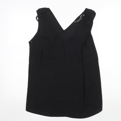 Dorothy Perkins Womens Black Polyester Basic Tank Size 12 V-Neck