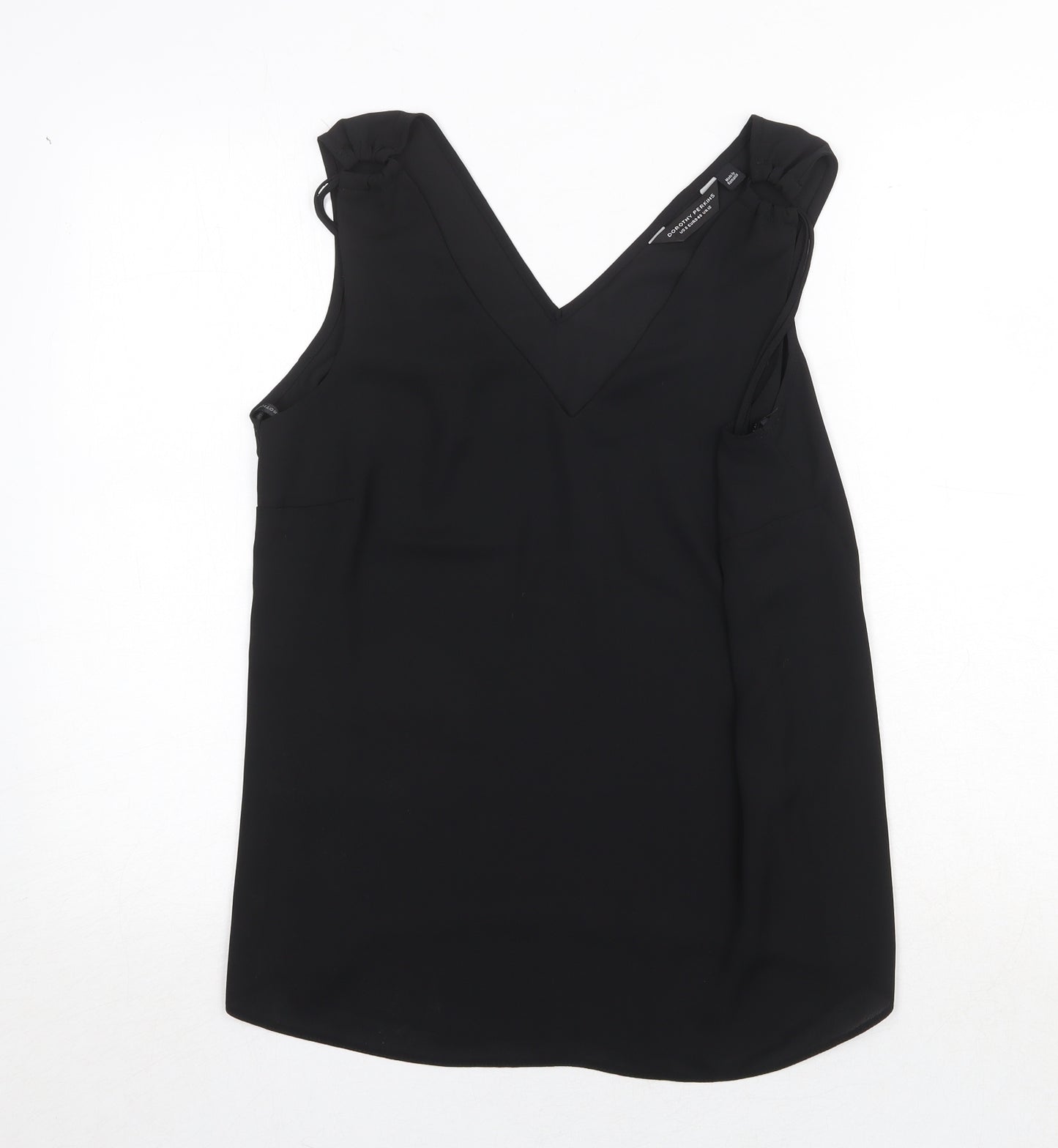 Dorothy Perkins Womens Black Polyester Basic Tank Size 12 V-Neck