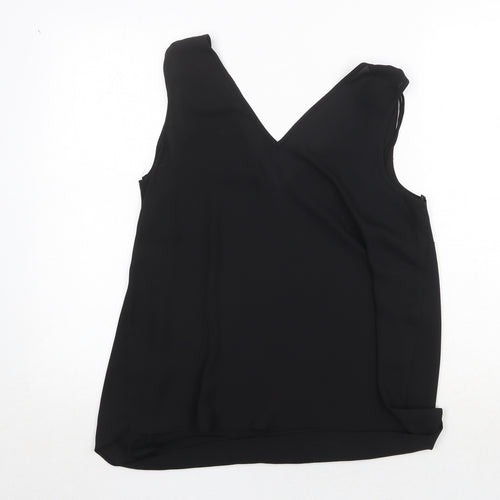 Dorothy Perkins Womens Black Polyester Basic Tank Size 12 V-Neck