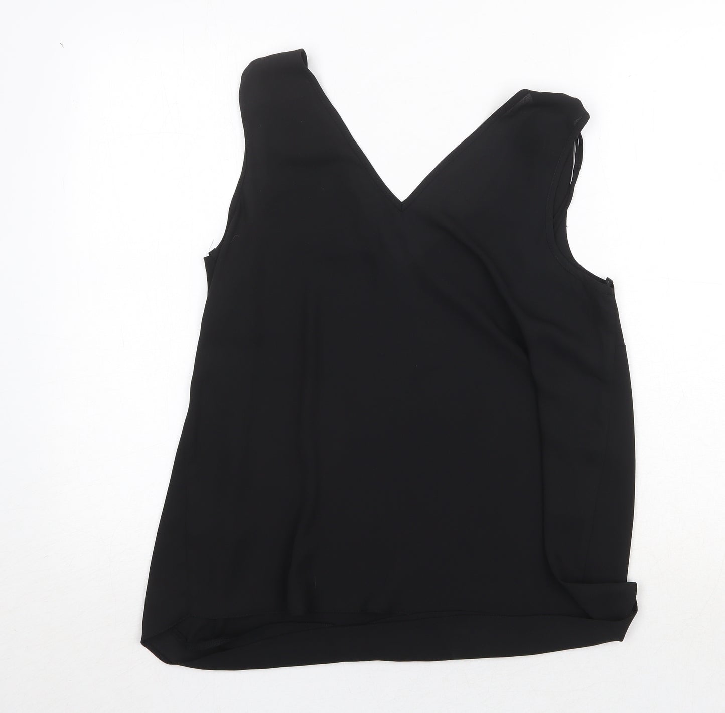 Dorothy Perkins Womens Black Polyester Basic Tank Size 12 V-Neck