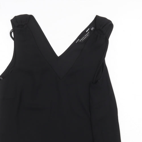 Dorothy Perkins Womens Black Polyester Basic Tank Size 12 V-Neck