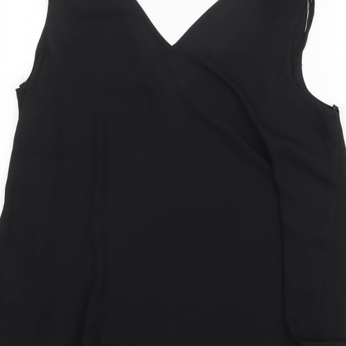 Dorothy Perkins Womens Black Polyester Basic Tank Size 12 V-Neck