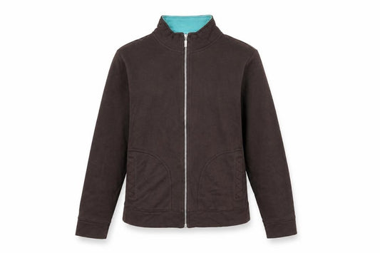 Front view of Maine New England women’s brown jacket, size UK 16, zip