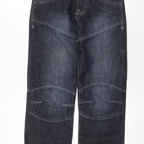 GTO Mens Blue Cotton Straight Jeans Size 26 in Regular Zip