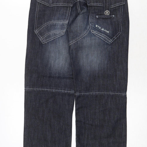 GTO Mens Blue Cotton Straight Jeans Size 26 in Regular Zip