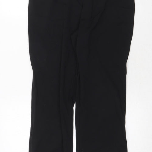 Marks and Spencer Womens Black Polyester Trousers Size 10 Regular Zip