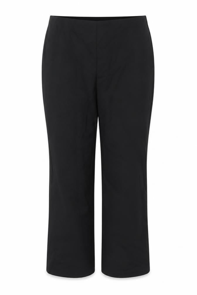 Front view of Marks & Spencer women’s black polyester trousers, size UK 10, regular zip
