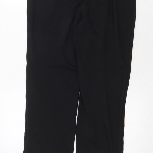 Marks and Spencer Womens Black Polyester Trousers Size 10 Regular Zip