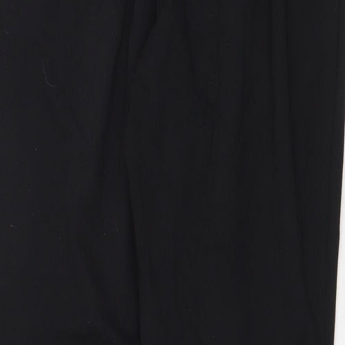 Marks and Spencer Womens Black Polyester Trousers Size 10 Regular Zip
