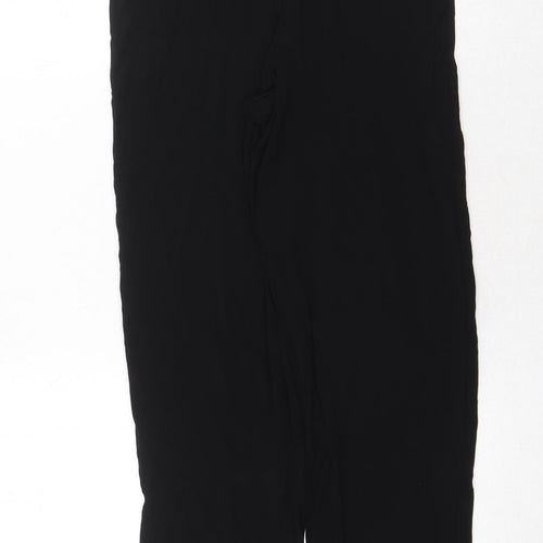 NEXT Womens Black Viscose Trousers Size 12 Regular - Elastic Waist