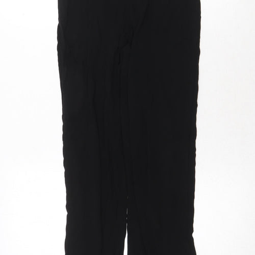 NEXT Womens Black Viscose Trousers Size 12 Regular - Elastic Waist
