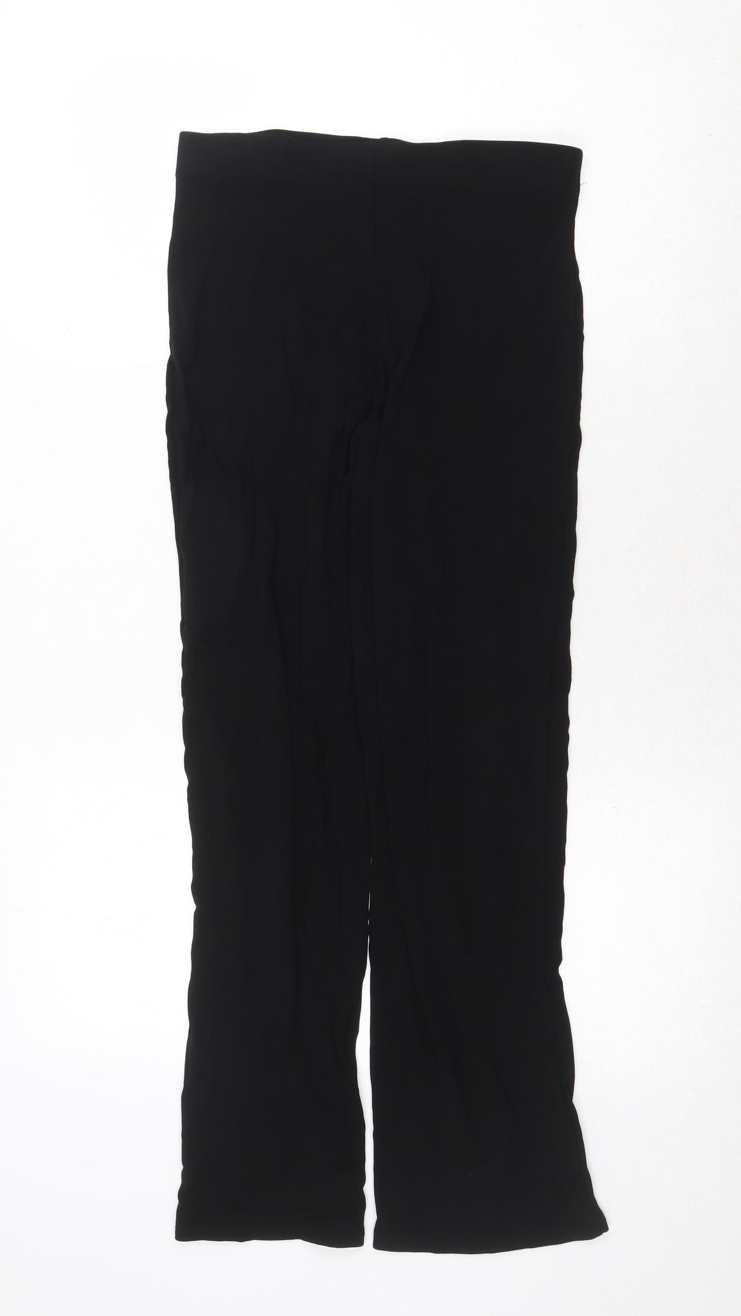 NEXT Womens Black Viscose Trousers Size 12 Regular - Elastic Waist