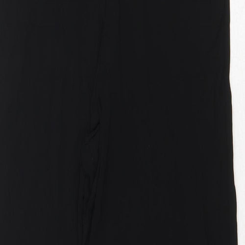 NEXT Womens Black Viscose Trousers Size 12 Regular - Elastic Waist