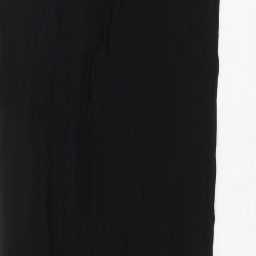 NEXT Womens Black Viscose Trousers Size 12 Regular - Elastic Waist