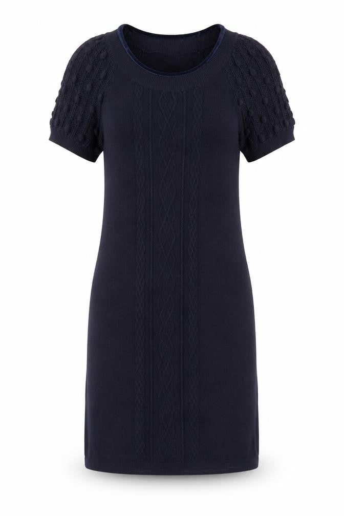 Monsoon Womens Blue Acrylic Jumper Dress Size 10 Round Neck Pullover