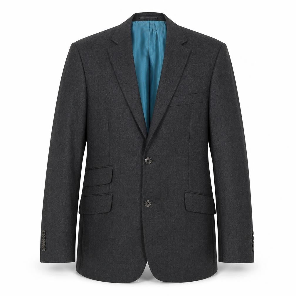 Front view of Linea men’s grey wool jacket suit jacket, size 42, regular