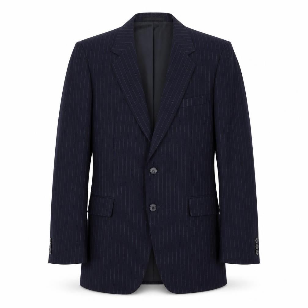 Mr Harry Mens Blue Striped Wool Jacket Suit Jacket Size 40 Regular