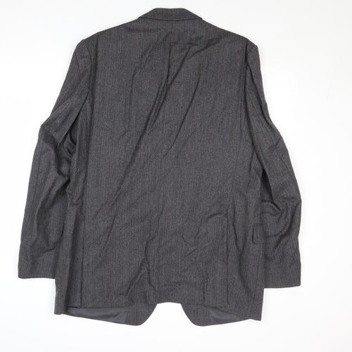 St Michael Mens Grey Striped Wool Jacket Suit Jacket Size 44 Regular