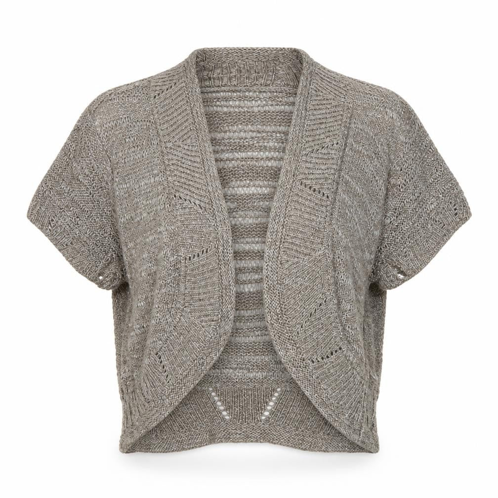 Per Una Womens Brown V-Neck Acrylic Shrug Jumper Size 14