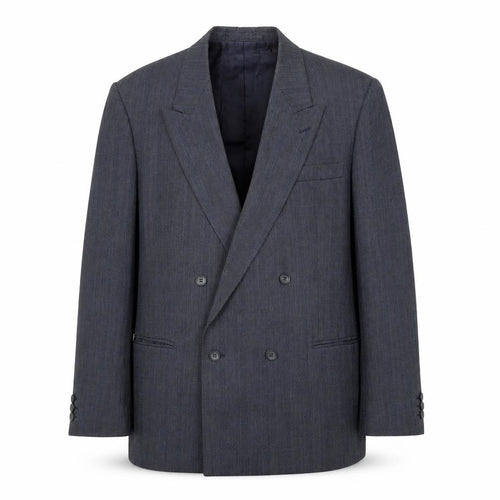 Burton Mens Blue Striped Wool Jacket Suit Jacket Size 42 Regular