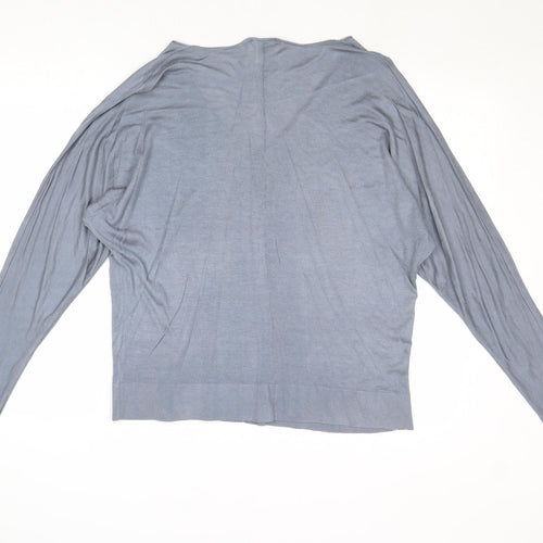 H&M Womens Grey V-Neck Acrylic Pullover Jumper Size M