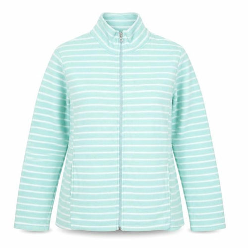 Anne De Lancay Womens Blue Striped Jacket Size M Zip