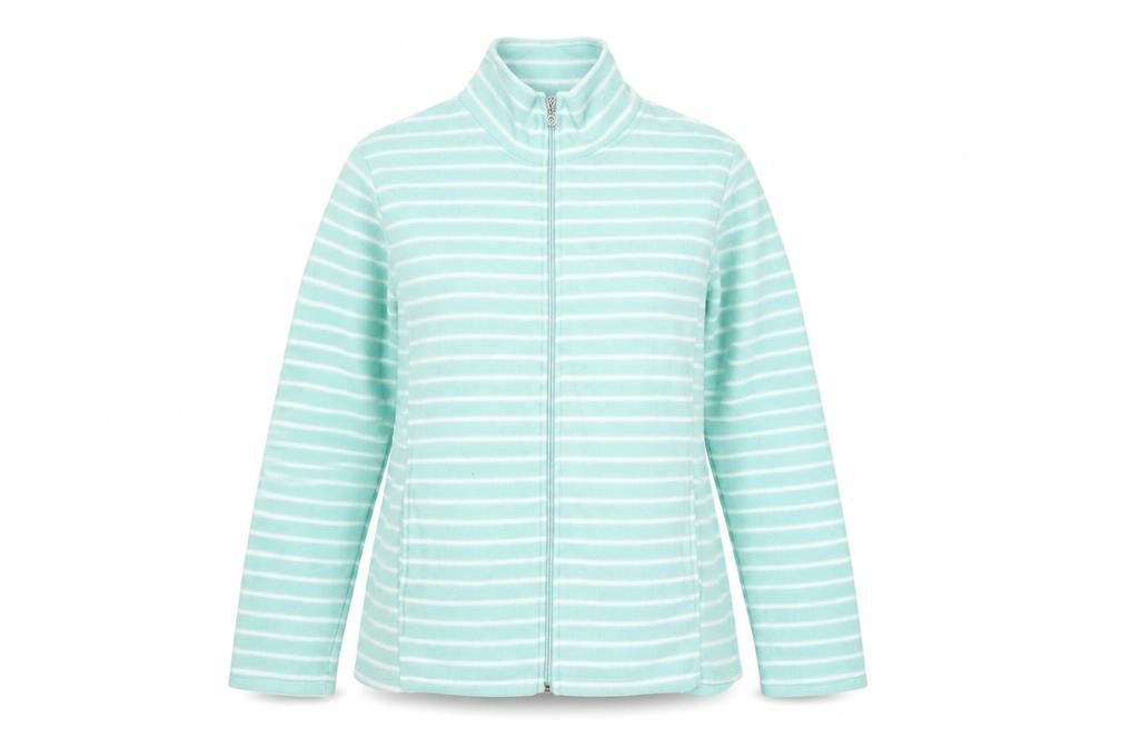 Anne De Lancay Womens Blue Striped Jacket Size M Zip