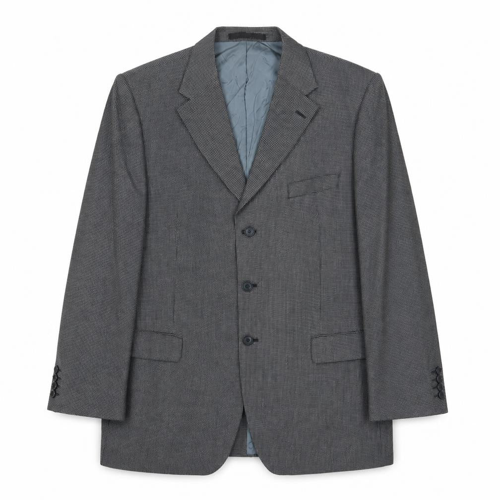 Marks and Spencer Mens Grey Geometric Wool Jacket Suit Jacket Size 44 Regular