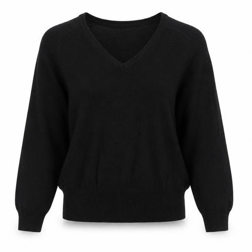 TruTex Womens Black Round Neck Cotton Pullover Jumper Size M