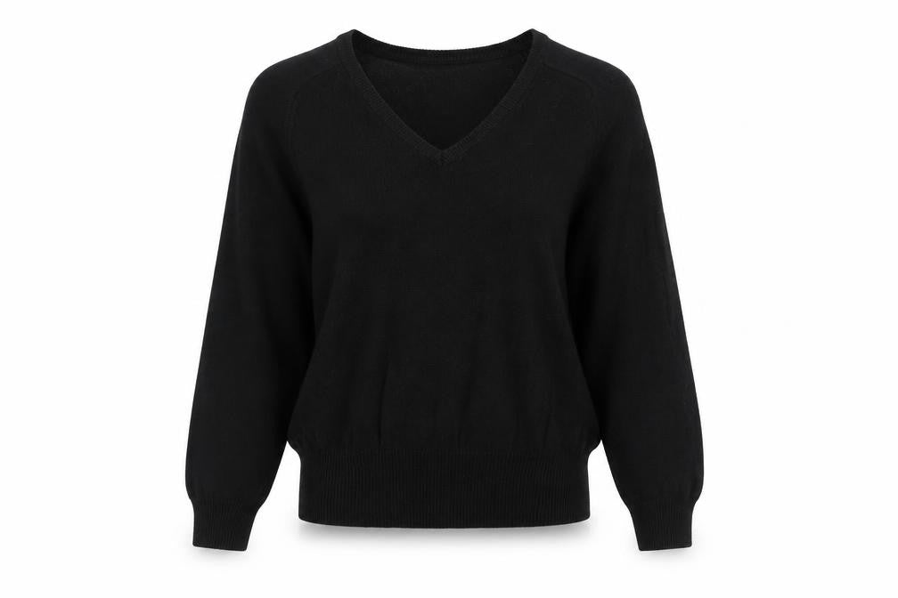 TruTex Womens Black Round Neck Cotton Pullover Jumper Size M