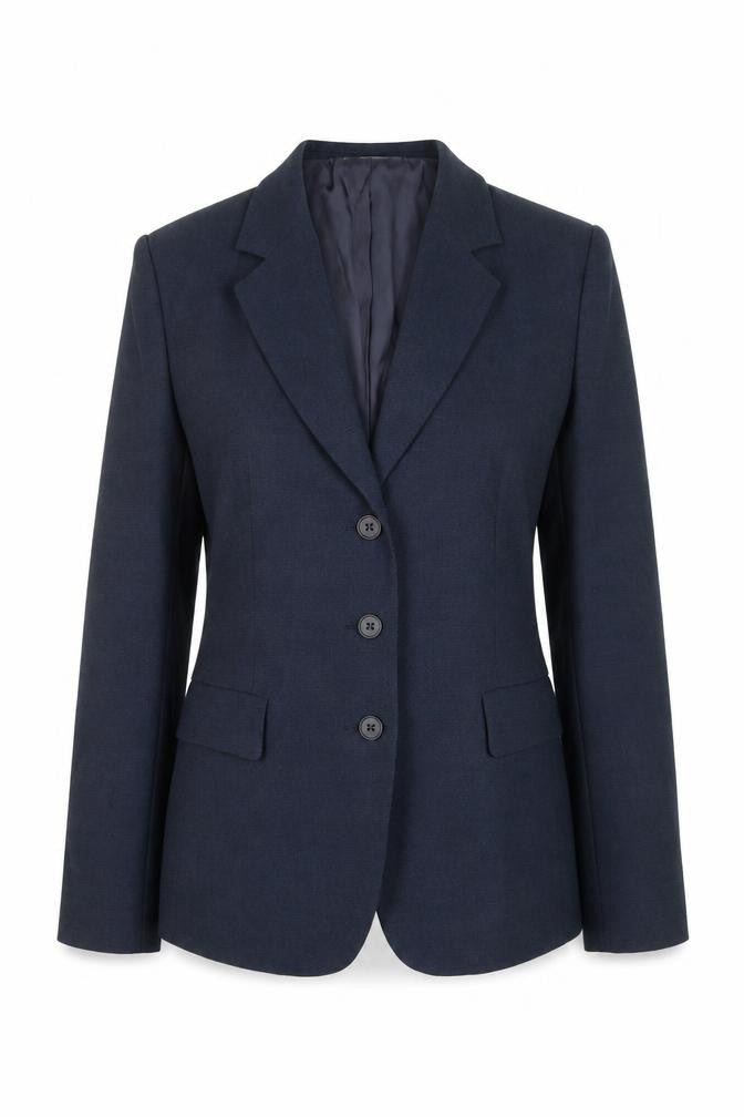 Front view of Libra women’s blue polyester jacket suit jacket, size UK 10