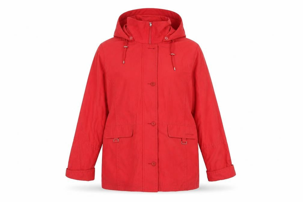 Front view of Collage women’s red jacket, size UK 10, zip