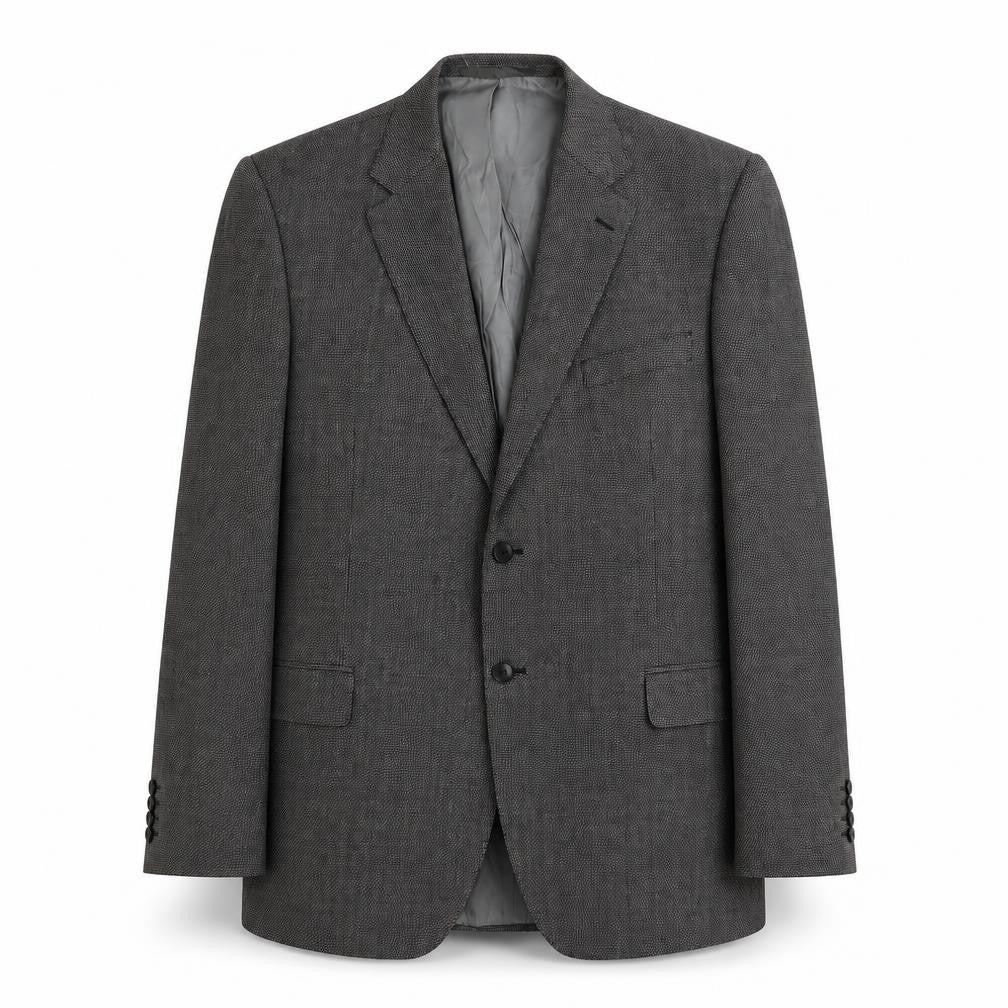 Front view of Marks & Spencer men’s grey wool jacket suit jacket, size L, regular