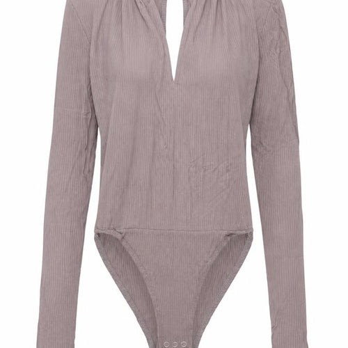 Topshop Womens Grey Viscose Bodysuit One-Piece Size 8 Snap