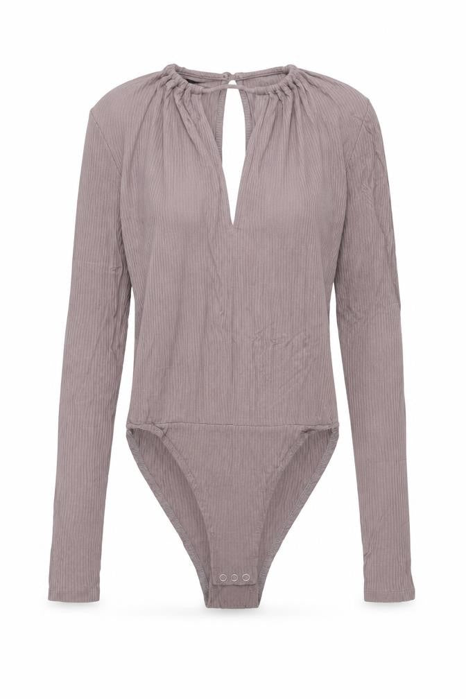 Topshop Womens Grey Viscose Bodysuit One-Piece Size 8 Snap