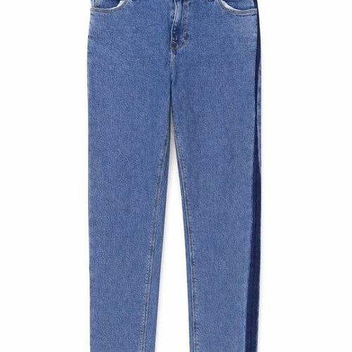 ASOS Womens Blue Cotton Straight Jeans Size 30 in L32 in Regular Button