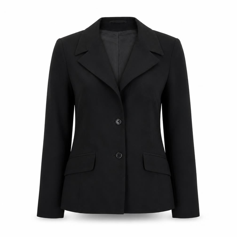 Front view of New Look women’s black polyester jacket blazer, size UK 10