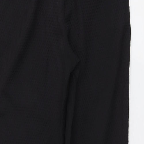 Warehouse Womens Black Polyester Chino Trousers Size 10 L26 in Regular Button - Textured