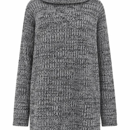 Blue Vanilla Womens Grey Roll Neck Acrylic Pullover Jumper Size 12