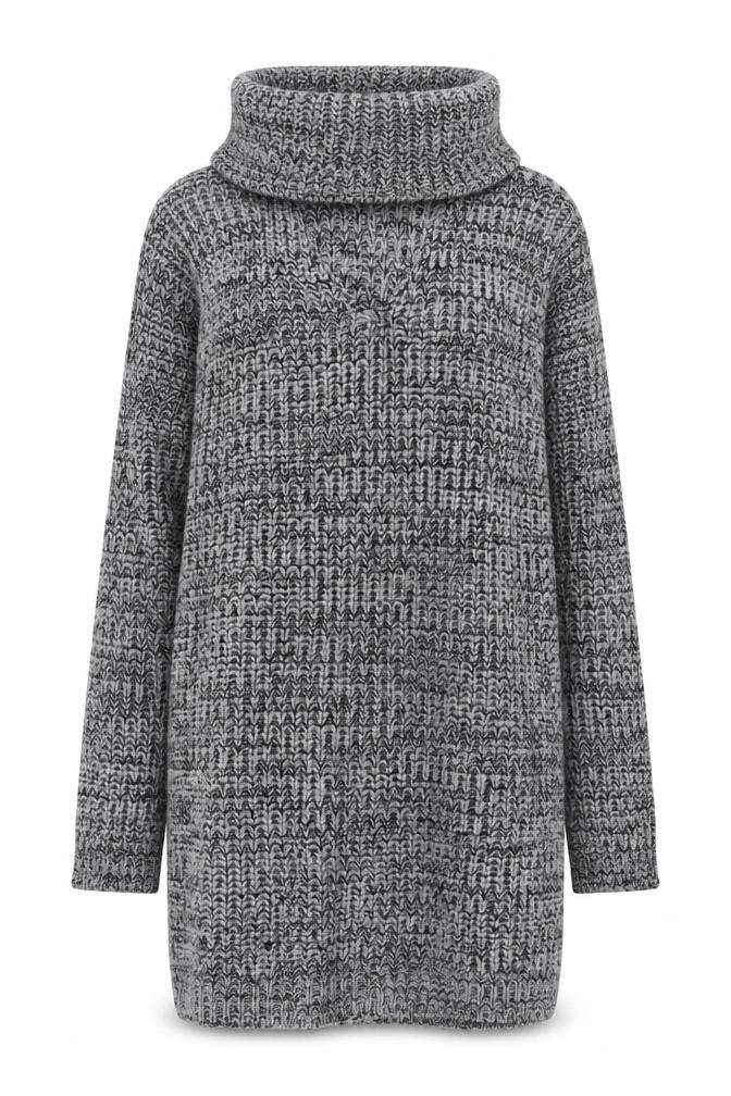 Blue Vanilla Womens Grey Roll Neck Acrylic Pullover Jumper Size 12