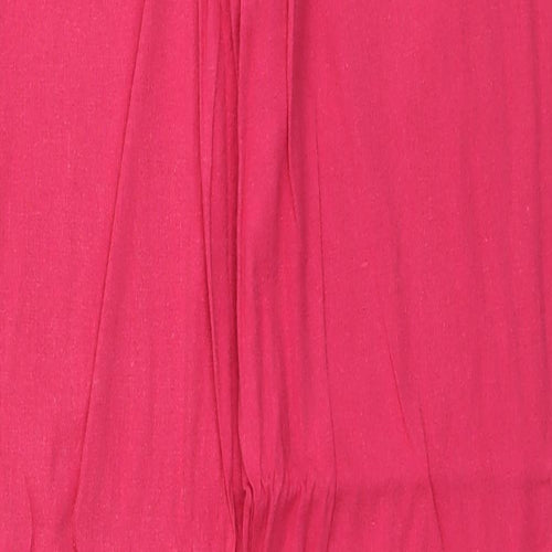Mia Moda Womens Pink Linen Trousers Size 14 L30 in Regular Button