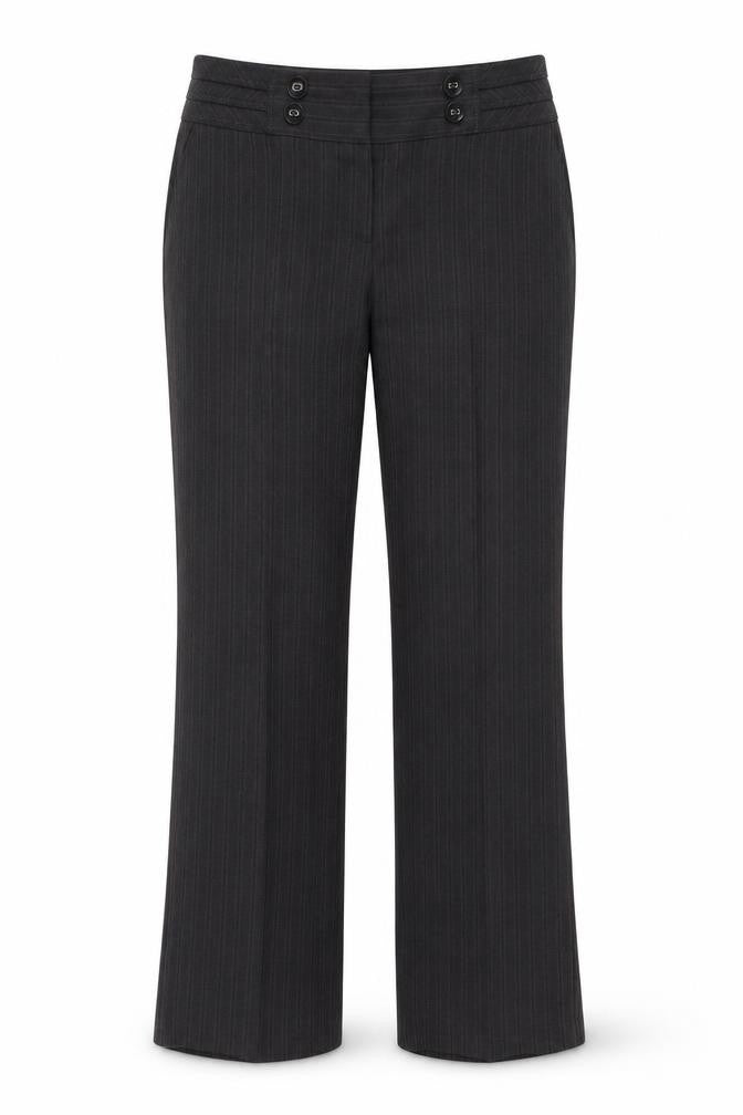 BHS Womens Grey Polyester Dress Pants Trousers Size 12 L29 in Regular Button